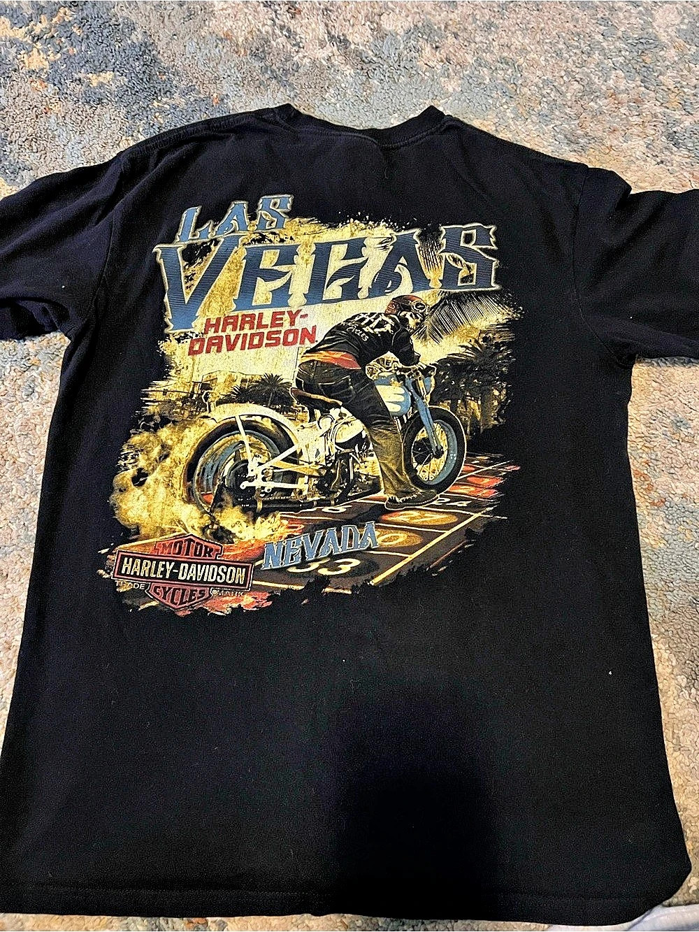 Harley-Davidson Las Vegas Nevada Dealership Graphic Tee Men's Graphic Motorcycle